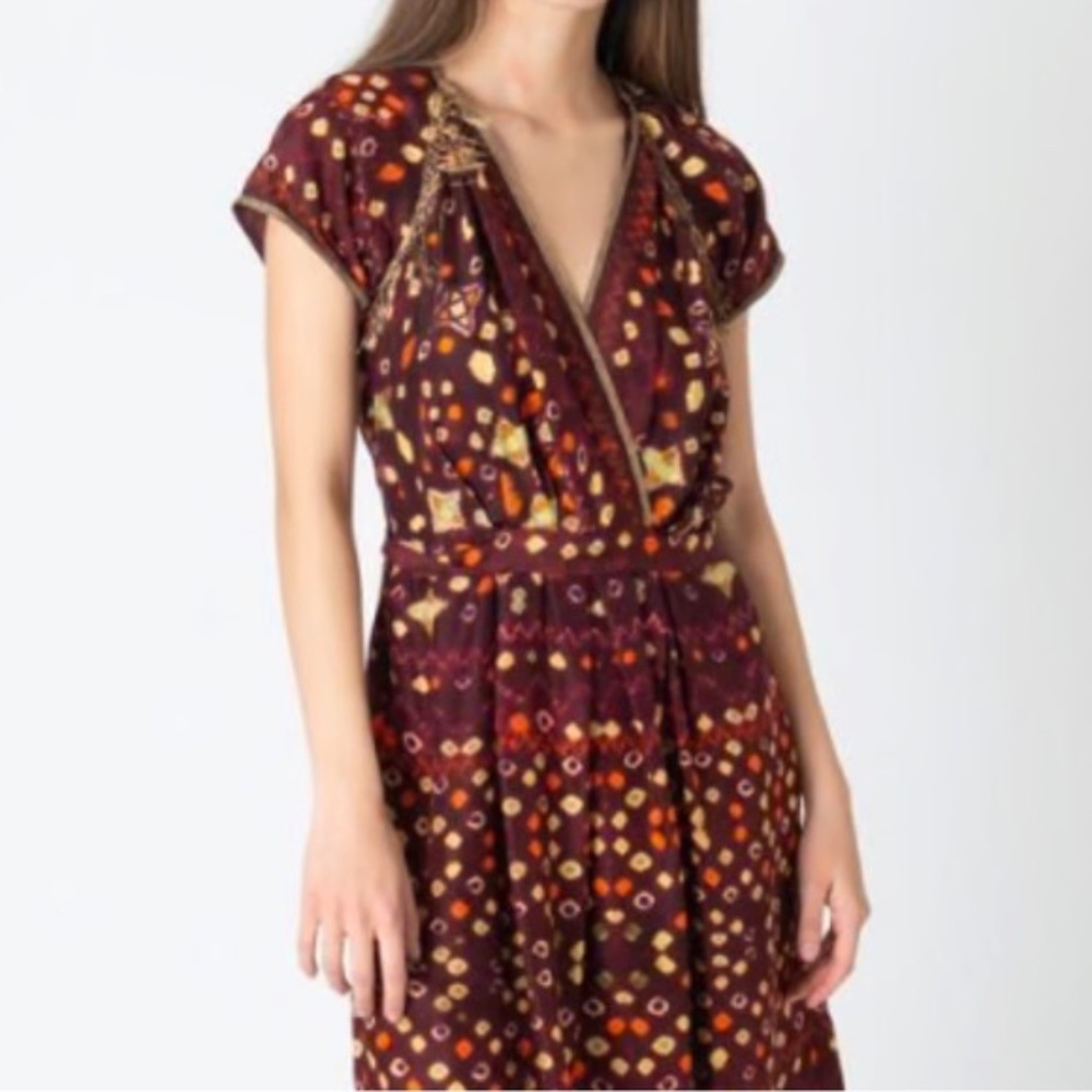Isabel Marant Etoile  Small Silk Burgundy Dress